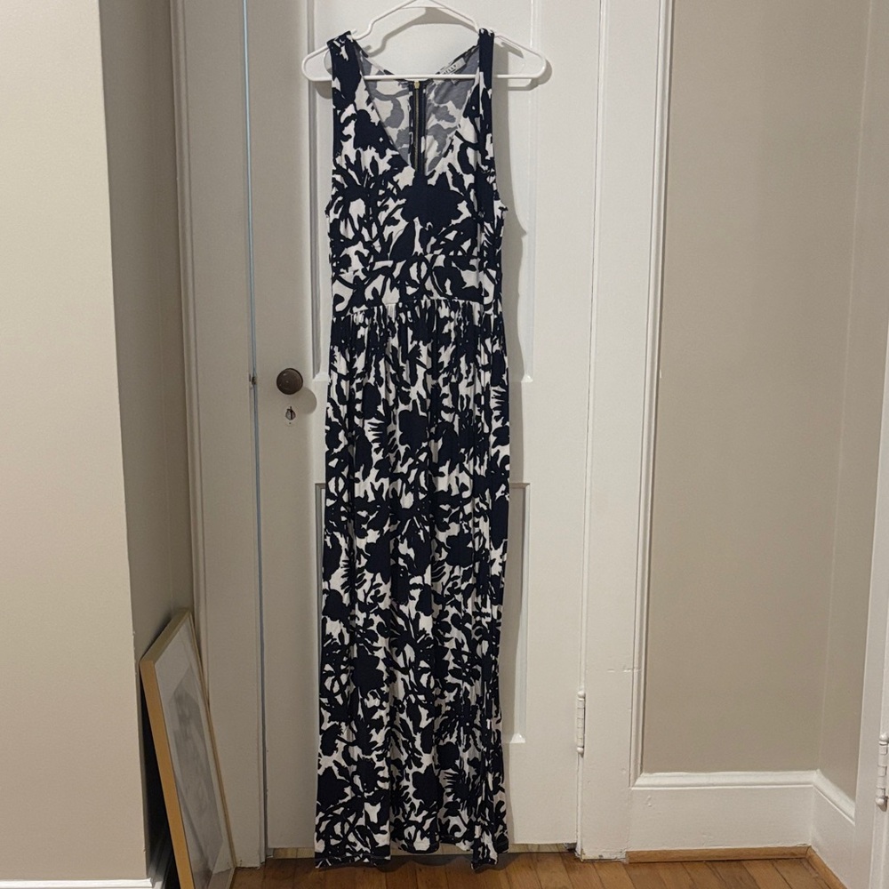 Milly Black and White Patterned Maxi Dress